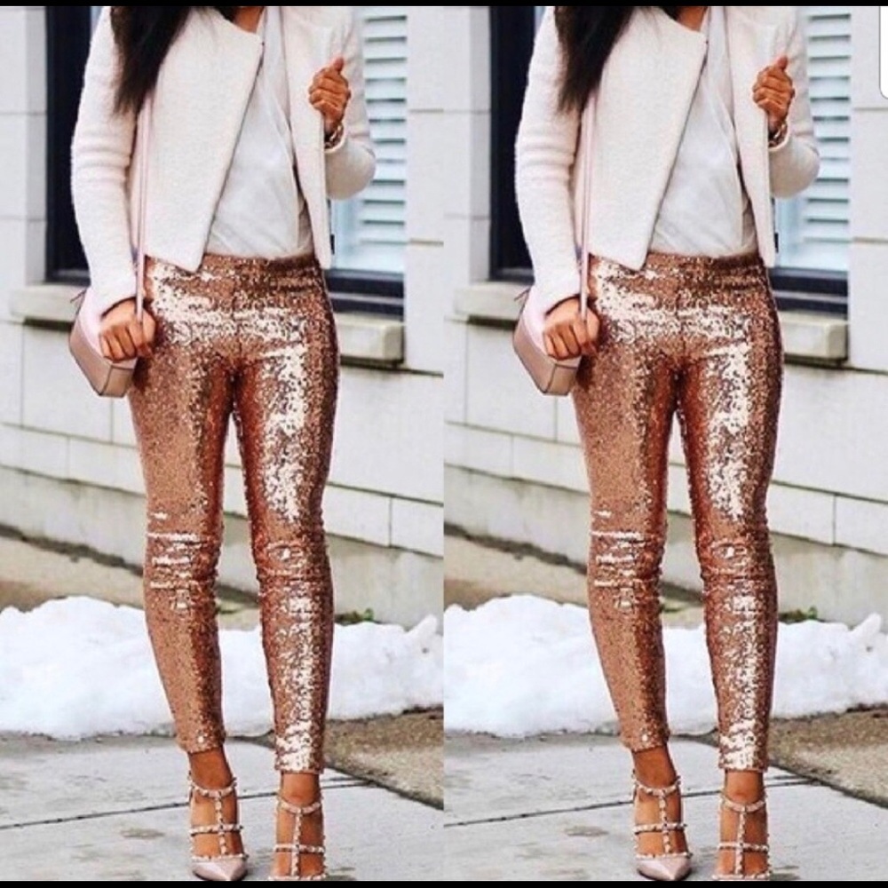 Rose Gold Sequin Leggings